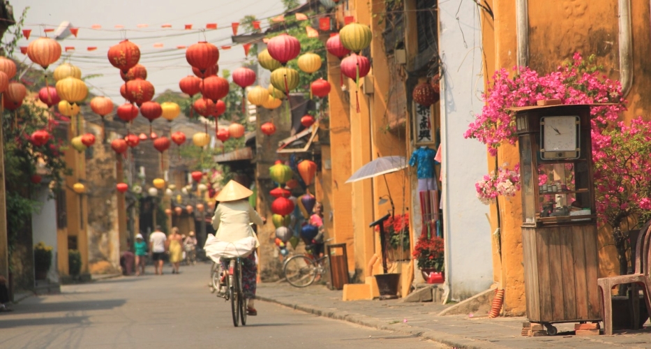 Das friedliche Leben in der Altstadt von Hoi An, Vietnam