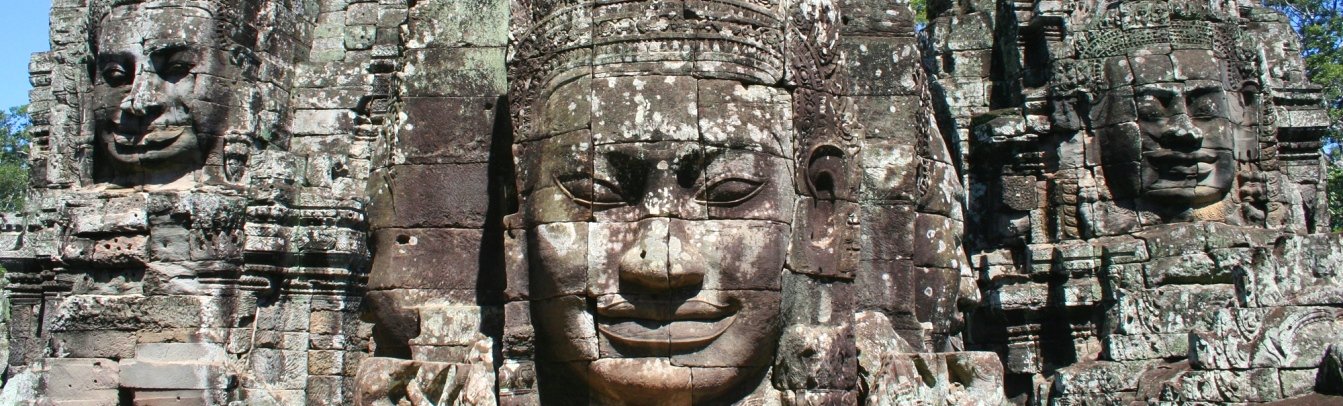 Bayon-Tempel ist bekannt für mehrere geheimnisvollen Gesichter auf seinen vielen Türmen