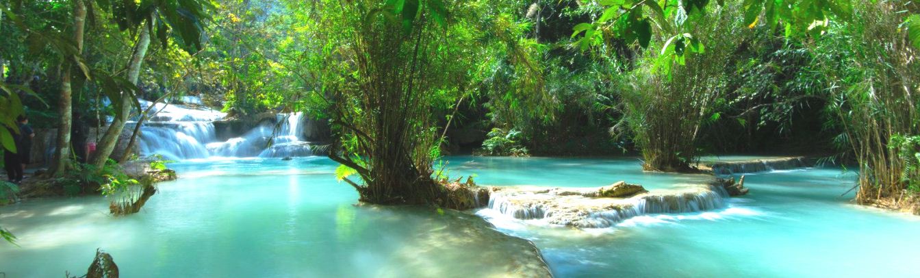 Kuang Si-Wasserfälle - ein beliebter Abstecher für Touristen nach Luang Prabang, Laos