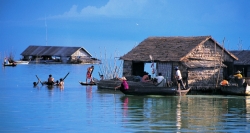 Friedliches Leben der Einheimischen auf dem Tonle-Sap-See