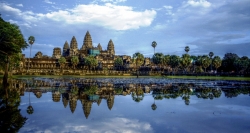 Reflexion der Tempelanlage Angkor Wat