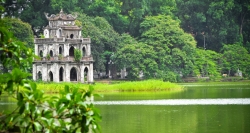 Eine friedliche Ecke des Hoan-Kiem-Sees, Hanoi, Vietnam