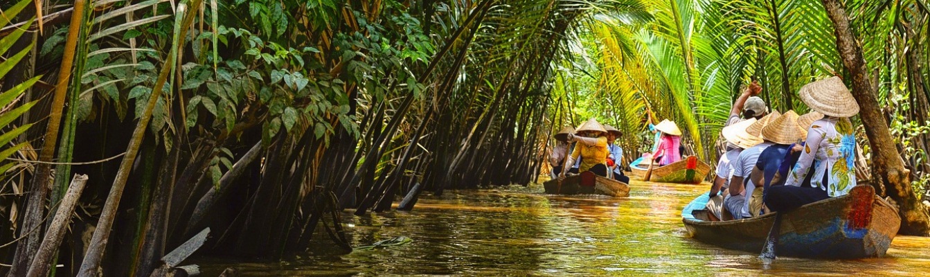 Ruderbootsfahrt zu Besuch des Mekong-Deltas