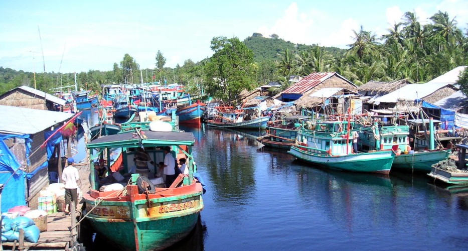 Eine Ecke eines Fischerdorfes in Phu Quoc