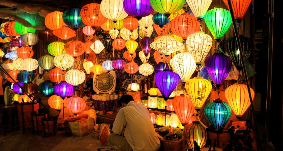 Leuchtende Laternen in der Altstadt von Hoi An
