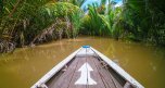 An Bord eines Sampan zur Endeckung des Mekong-Deltas