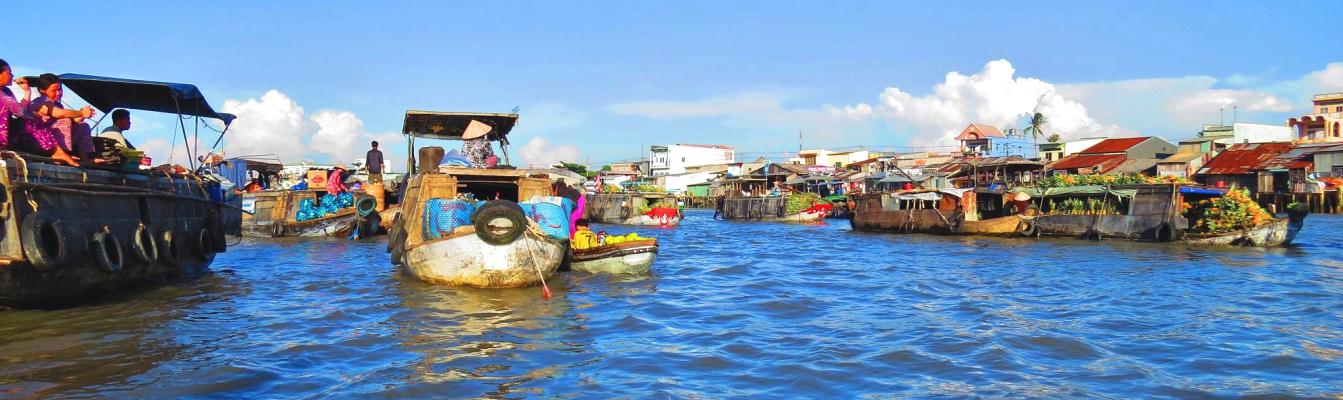 Der größte schwimmende Markt im Mekong-Delta - Cai Rang