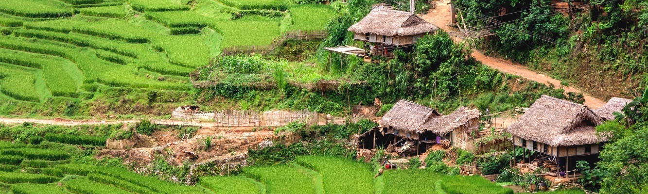 Das Dorf Kho Muong von oben