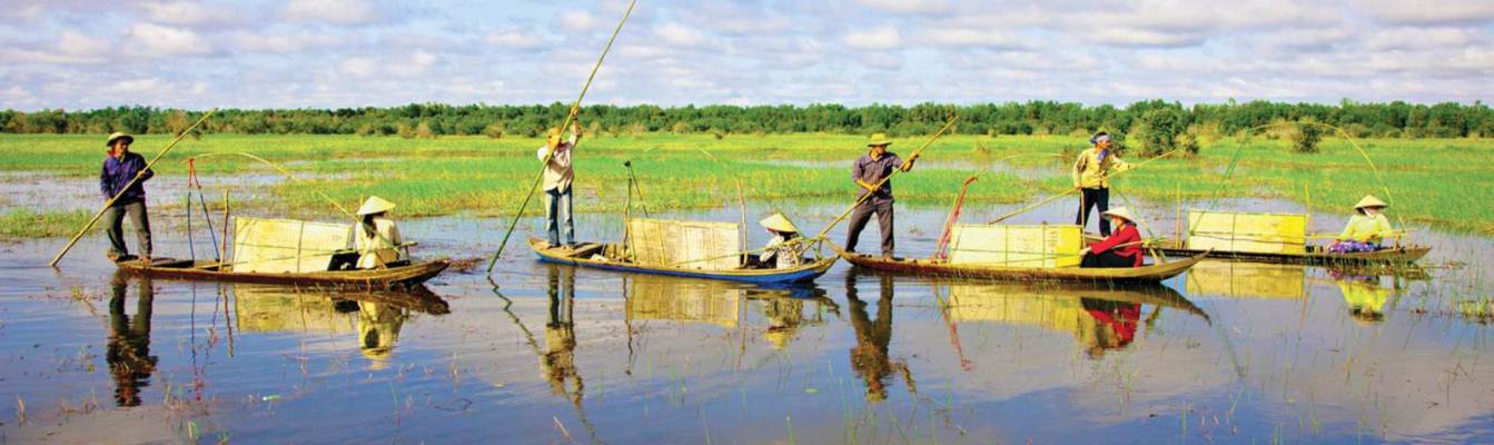 Das einheimische Leben in Vinh Long, Mekong-Delta